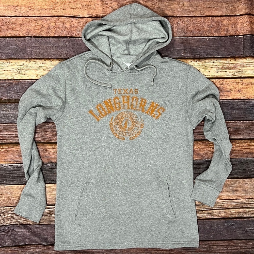 Texas Longhorns Hoodie Pullover Jumper Womens Sweatshirt Gray Football